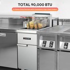 Commercial Natural Gas Floor Deep Fryer Stainless Steel 3 Burners 40lbs 90000btu