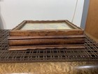 Vtg Wooden Sewing Box Glass   Mirror Spool Bobbin Rack French Art Print Ornate