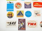 Vintage Airline Luggage Labels Lot Pan Am Twa Klm Boac Lufthansa Qantas