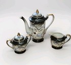 Vintage Japanese Dragon Ware Moriage Tea Set For Six Hand Painted Demitasse 17pc