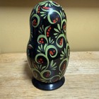 Vintage Russian Matryoshka Nesting Dolls Set Of 5 Hand Painted Black Cherry 6-7   