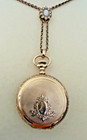 Antique 1897 Elgin Fancy 14k Gold Pocket Watch On Slide Chain 0s  15j   runs 