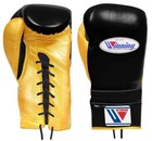 Wining Boxing Gloves Set Black And Gold Made By Cowhide Leather Same As Pic