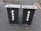 Pair Vintage Mid Century Modern Aluminum Architectural Salvage Bases