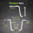 14  Pre-wired Curved Ape Hanger Handlebar For Harley Road King Classic 2015-up