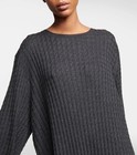 Euc Tot  me Cable-knit Wool Sweater Dress Gray  610 Sz 38