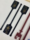Lot  20  Vintage Swizzle Sticks Drink Stirs Cocktail Stirrers Fruit Picks