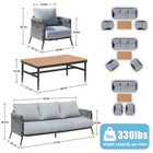 5pcs Outdoor Patio Furniture Set Sectional Sofa Rattan Wicker Sofa W  Table