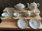 Vintage Japan Mini Porcelain Tea Set Lustreware Handpainted 15 Pieces W tureen