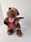Vintage 1983 Dakin Red Dragon Plush Burgundy 9  Stuffed Animal Mythical Fantasy
