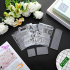 7 Pcs Vintage Rubber Clear Stamps Set 4 Sheet 3 Acrylic Stamp Blocks