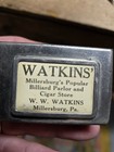 Rare Antique Millersburg Pa Matchbox Holder Safe Advertising Watkins Cigar Store