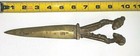 African Ashanti Solid Brass Knife Ceremonial Dagger Gold Coast Wax Sand Cast
