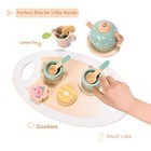 15pcs Wooden Tea Set For Little Girls  Wooden Toys Toddler Tea Set Play Kitche