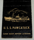 Matchbook Cover Uss Pawcatuck Ao 108 Ashtabula Class Replenishment Oiler 1946-75