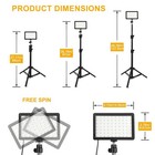2 Pack 70 Led Video Light With Tripod Stand color Filters remote Control usb    