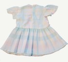 Vtg Sheer Baby Girl Dress Sz 0-3m Dainty Lace Embroidered Easter Pastel Retro