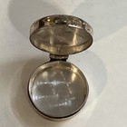Vintage Antique Art Deco Etched Sterling Silver Round Jewelry Trinket Pill Box