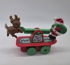 Rare Vintage 90 s Christmas Santa Claus Rudolph Reindeer See-saw Wind-up Toy