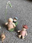 Erzgebirge   German Wood Lot 8 Mini Angels   Girls W baby Strollers W age Wear