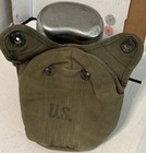 Vintage Wwii Us Military Army Aluminum Canteen   Cover - Dated 1943   Ww2  