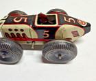 Vintage Marx Tin Wind Up Race Car Toy  5  Working