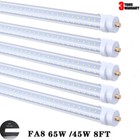 25pack Led Tube Light Bulbs 8ft T8 Single Pin Fa8 65w 45w 8  Led Shop Light Bulb