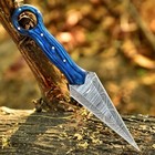 Double-edged Fix Blade Damascus Steel Hunting Boot Knife With Sheath Throwing
