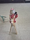 Vintage 1950 s Hi Ho Light Up Santa Riding Reindeer Hard Plastic 9 1 2 
