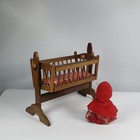 Vintage 1980 Chadwick-miller Wooden Doll House  Baby Figure Eyes Open And Close 