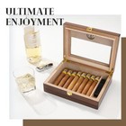 Cigar Humidor Box  Glass Top Cedar Case With Humidifier Hygrometer  Handmade Des