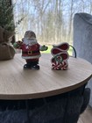 Fitz And Floyd 2008 Handcrafted Peppermint Santa Christmas Salt   Pepper Shakers