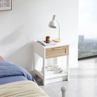 15 75  Rattan End Table Drawer Modern Nightstand Side Table Living Room Bedroom 
