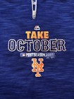 New York Mets Majestic Take October Postseason Pullover Zipper 1 4 Womens Small