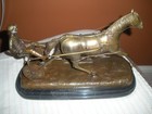 Vintage Delaware Park Bronze Horse   Jockey Marble Base