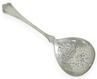 Antique Dutch 1906 Solid 833 Silver 24cm Berry Fruit Serving Sifter Table Spoon