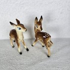 Set Of 2 Vintage Hard Plastic Deer Figurines Big Eyes Bambi Christmas Decor 60s