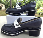 Bernardo Selma Leather Loafer Pump Shoes Women s 7 M Navy Blue   White Euc