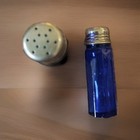 Vintage Cobalt Blue Glass Salt And Pepper Shakers