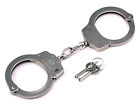 Vipertek Professional Double Lock Silver Steel Police Handcuffs W  Keys