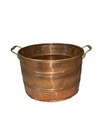 Vtg  Copper brass Planter Pot With Handles 11   x9 5   x 7 5    Deep Made In T  rkiye