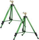 Impact Sprinkler With Adjustable Tripod Base  2 Pack  - 360 Degree Irrigation
