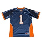 Nike Team Kids Football Jersey Navy Blue Orange Number 1 Mesh Shirt L
