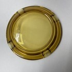 Vintage Large Heavy Amber Glass Cigar Cigarette Ashtray 8 In Round Pre-owned Mcm
