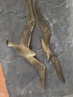 2 Vintage Mcm Solid Brass Hanging Flying Seagull Birds Wall Decor 13 
