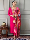 Women Embroidered Work Kurti With Pant With Dupatta For Party Wear   Office