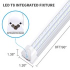 8ft 120w Led Shop Light Fixture 6000k T8 Led Tube Light Linkable Gargae Lights