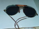 Vintage Grey Lens Sunglasses 1980 s Retro New Wave Gold Metal Frame B-1
