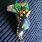 Multicolor Gold Tone Metallic Resin Dangle Brooch Pin  Asymmetrical Art Theme