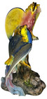 Beautiful Colorful Lg Antique Majolica Pottery Pheasant Birds In Tree  Italy 565